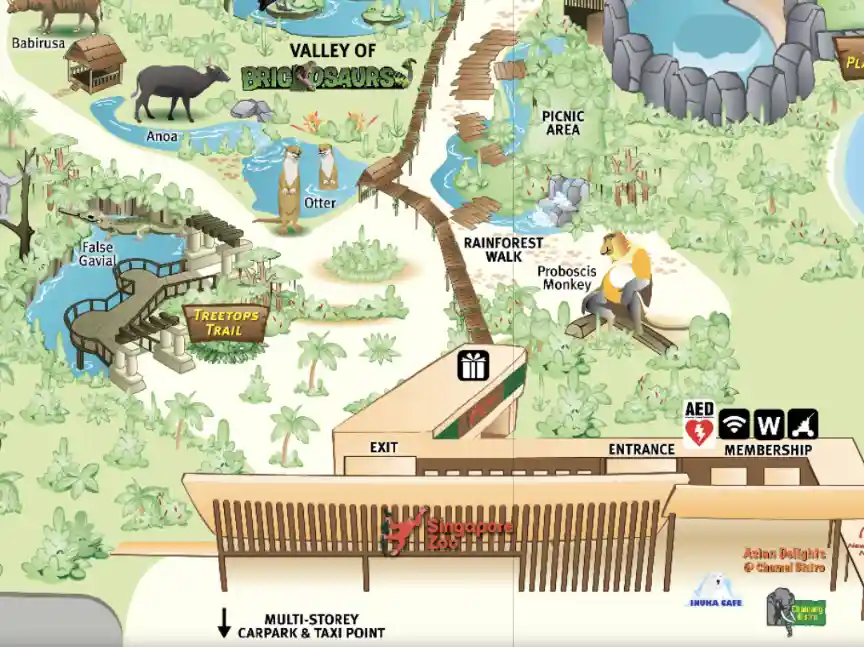シンガポール動物園の地図